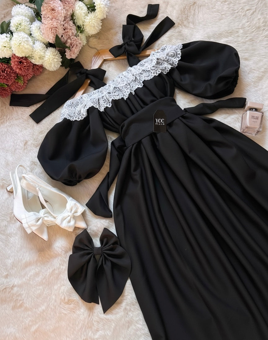 فستان موناليزا- أسود