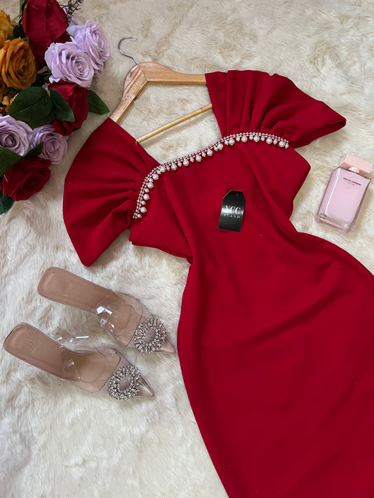 فستان نور - أحمر