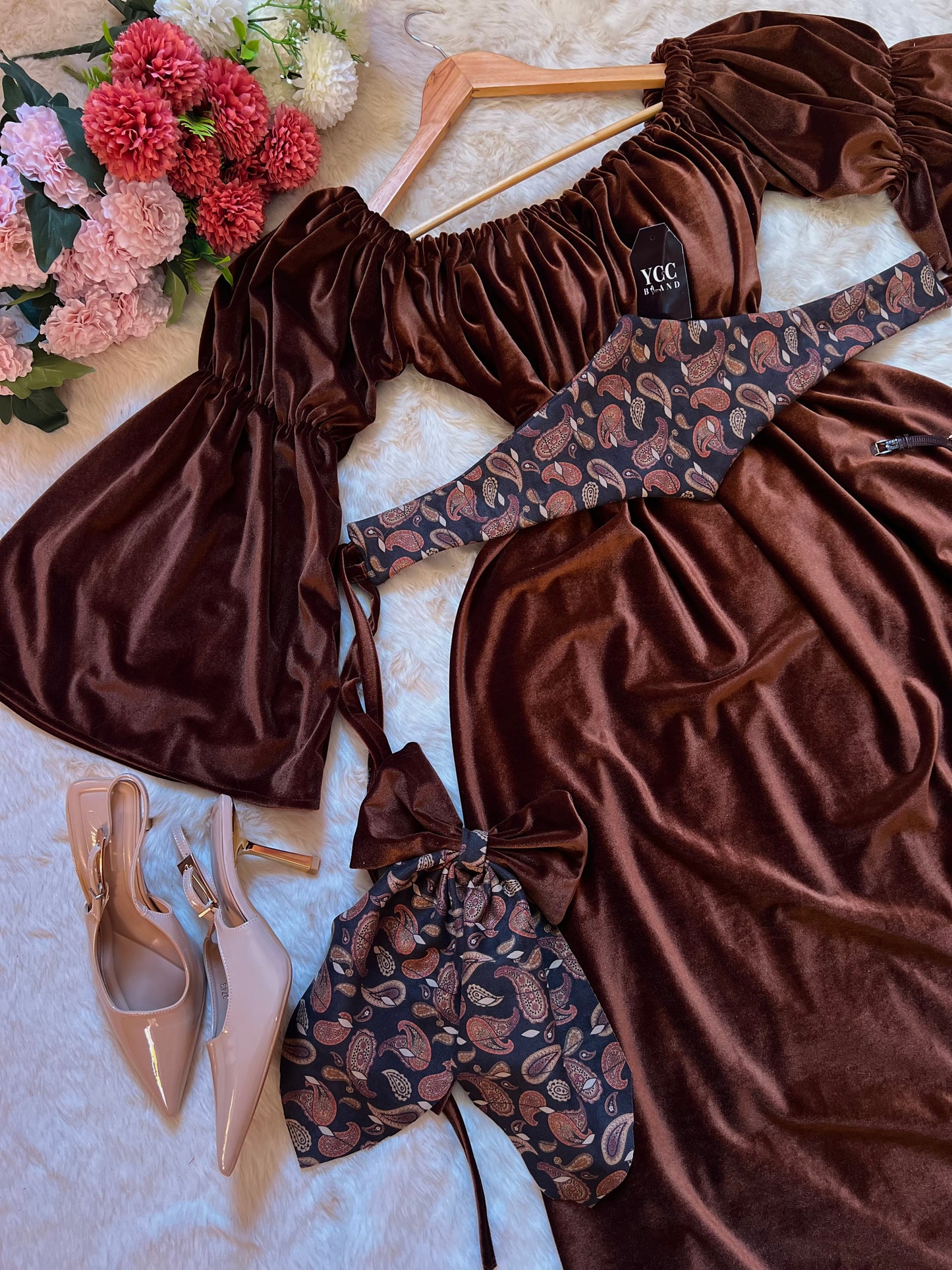 فستان فيكتوريا - بني