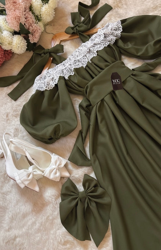 فستان موناليزا- اخضر فاتح