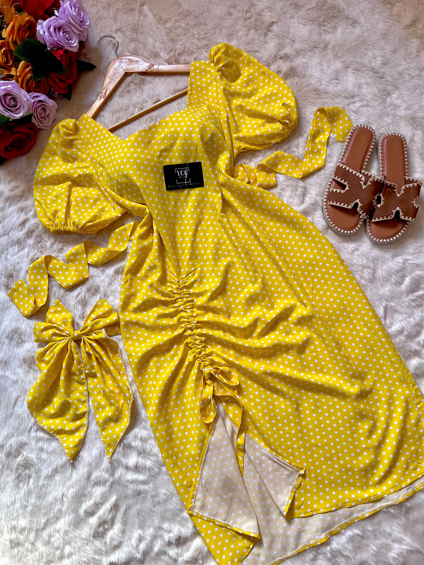 فستان فتون  - اصفر