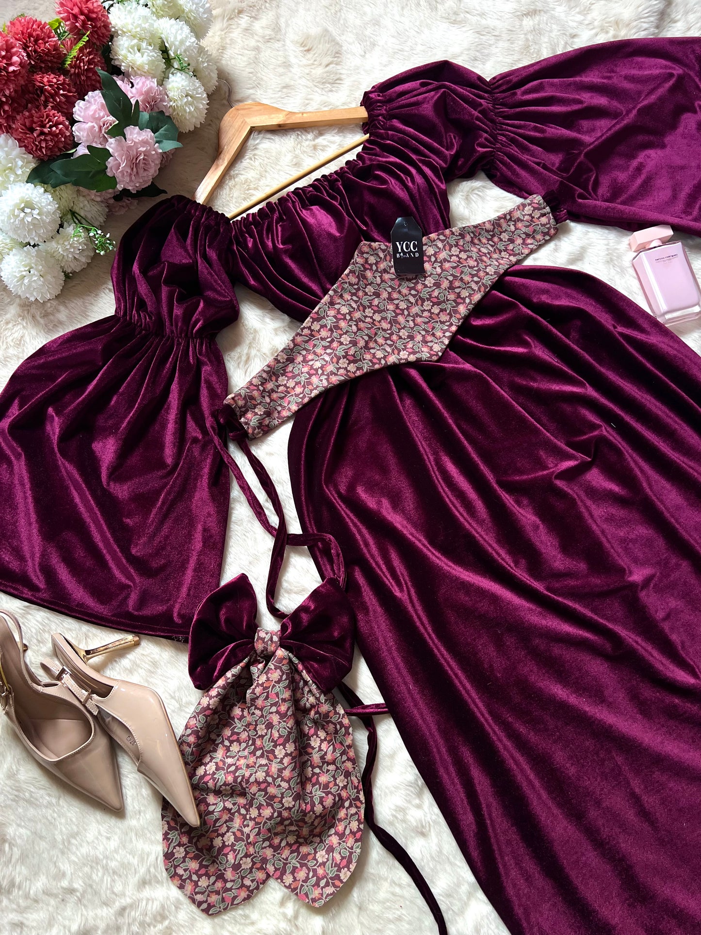 فستان فيكتوريا- برڤندي