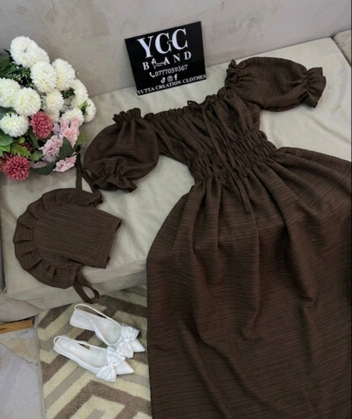 فستان اريام -Marron chocolat