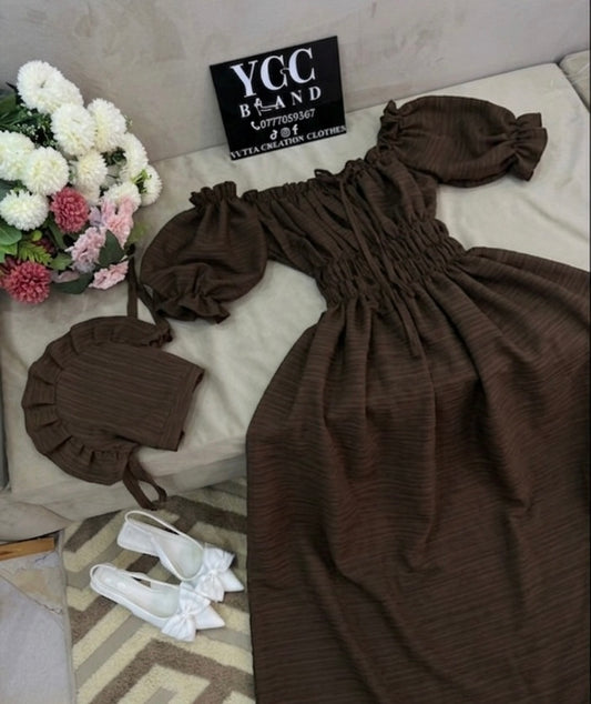 فستان اريام -Marron chocolat