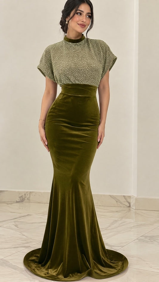 فستان شمس - Vert olive
